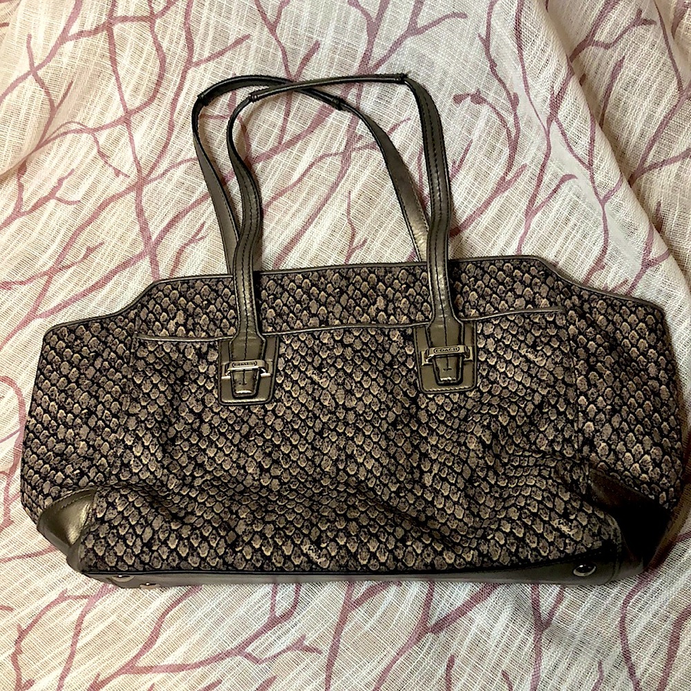 COACH XL Tote Bag Unique Snakeskin Print